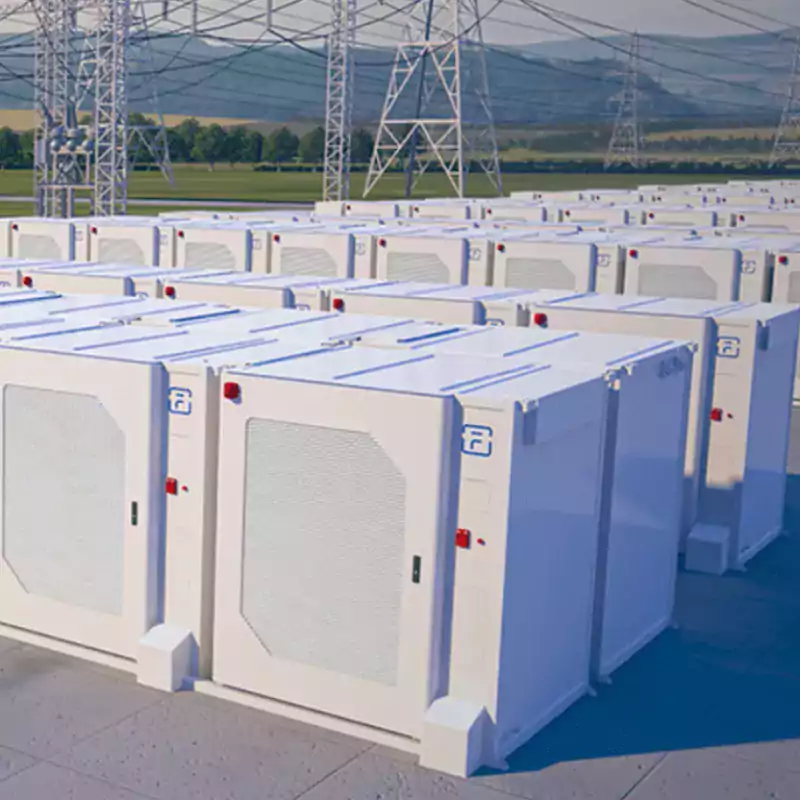 Rows of large battery energy storage